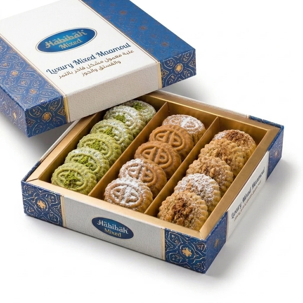 Habibah Sweets Authentic Mixed Maamoul Box - Angle1 Hero | Mixed Maamoul Box حلويات حبيبة عمان 1947