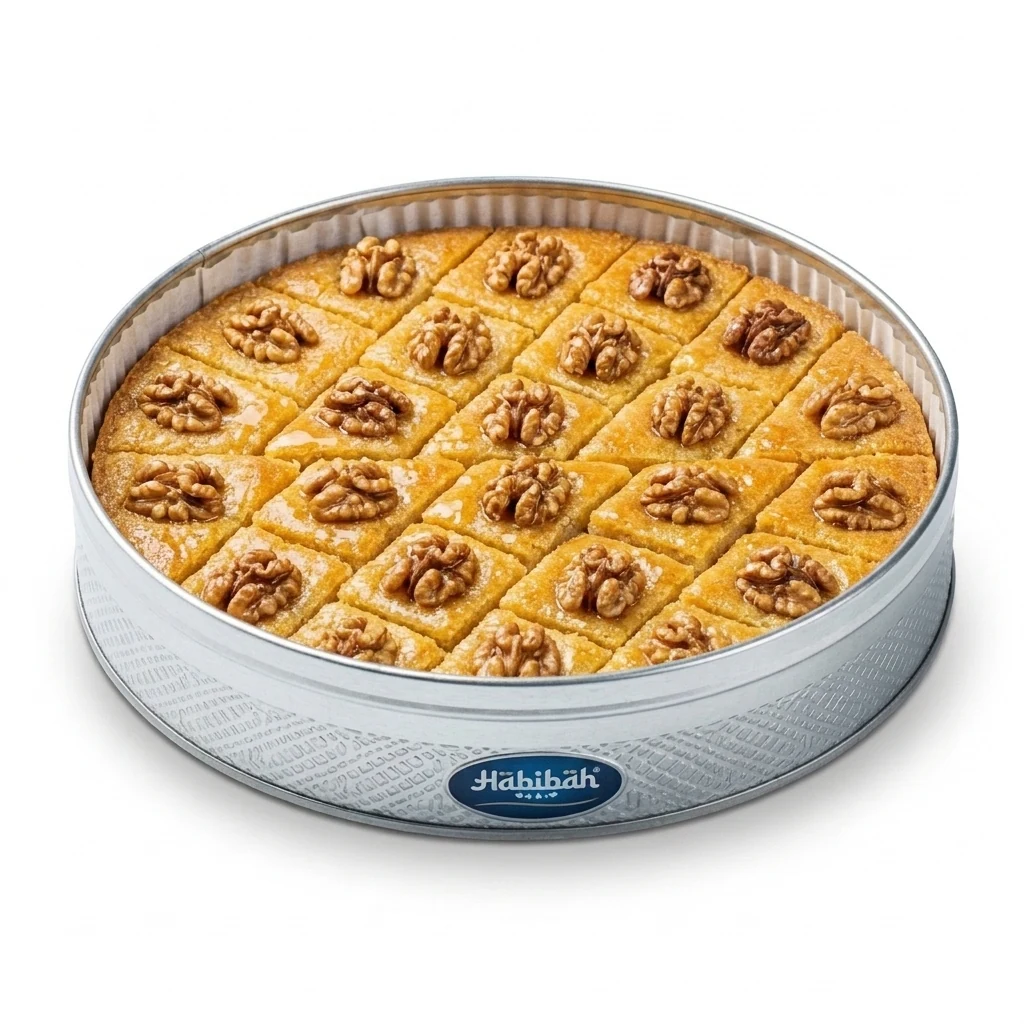 Habibah Sweets Authentic Namoura with Walnuts - Angle1 Hero | Namoura with Walnuts حلويات حبيبة عمان 1947