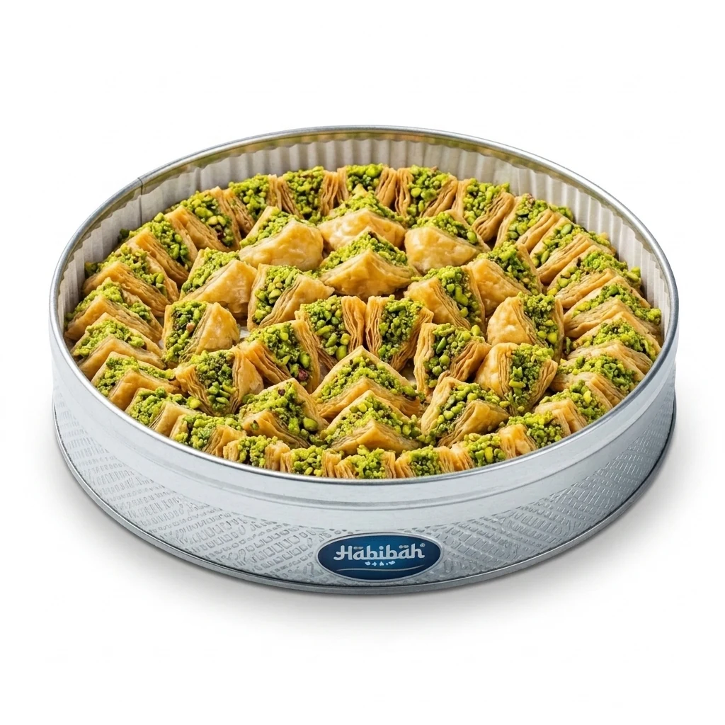 Habibah Sweets Authentic Pistachio Warbat Super - Angle1 Hero | Pistachio Warbat Super حلويات حبيبة عمان 1947